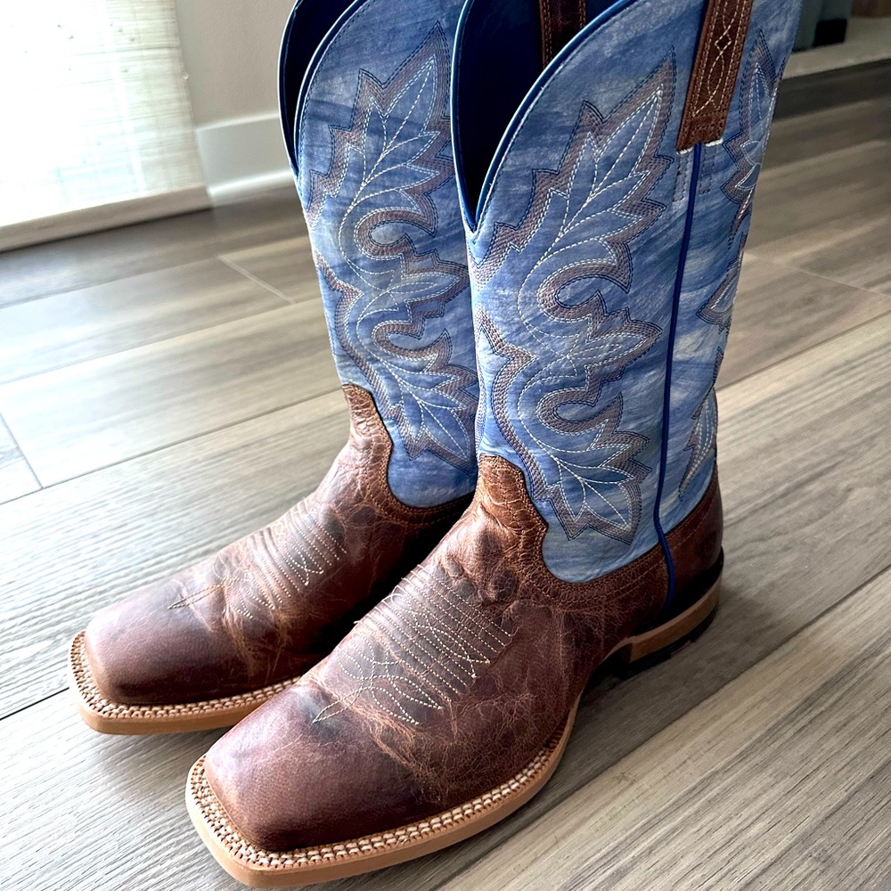 Ariat Standout Cowboy Boot, Men 12D, Loco Brown/Cloud Blue